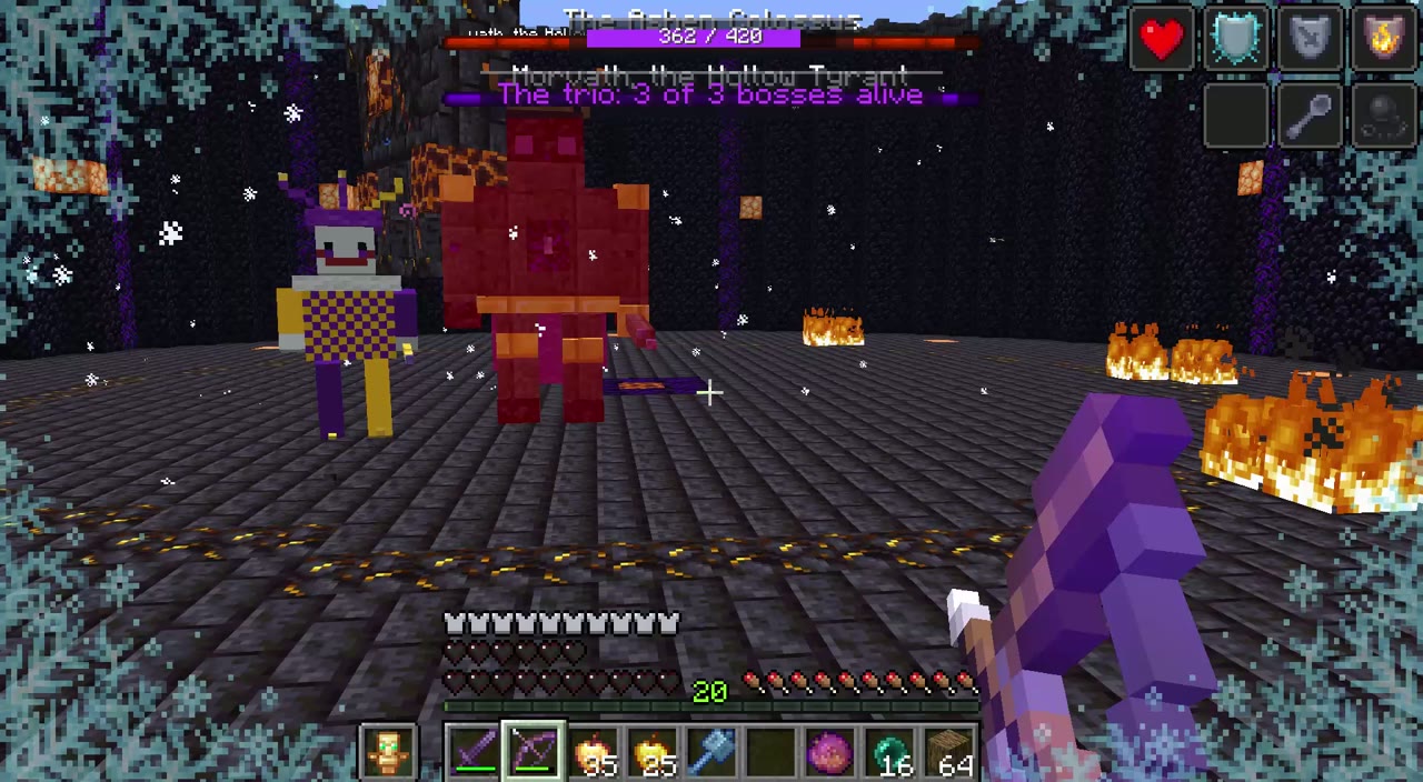 Three bosses at once in a dark sky arena